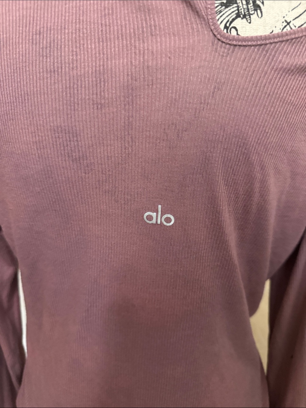 ALO Yoga Women's Single Shoulder Cutout Long Sleeve Top - Mauve - Picture 2 of 3